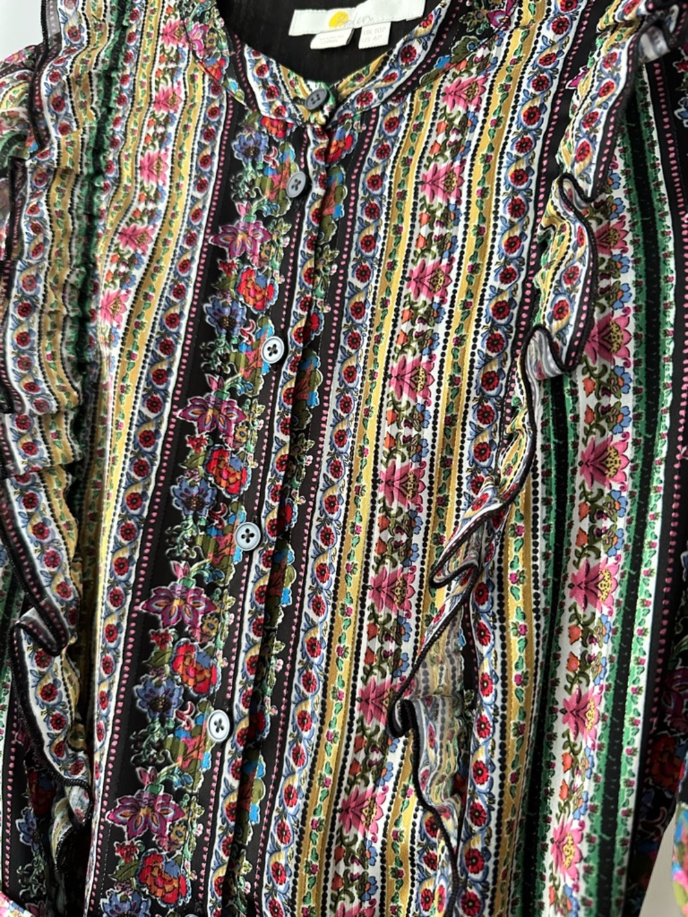 Boden Size 6 Ruffle Metallic Midi Dress Modern Prairie Cottagecore Victorian - Picture 4 of 11